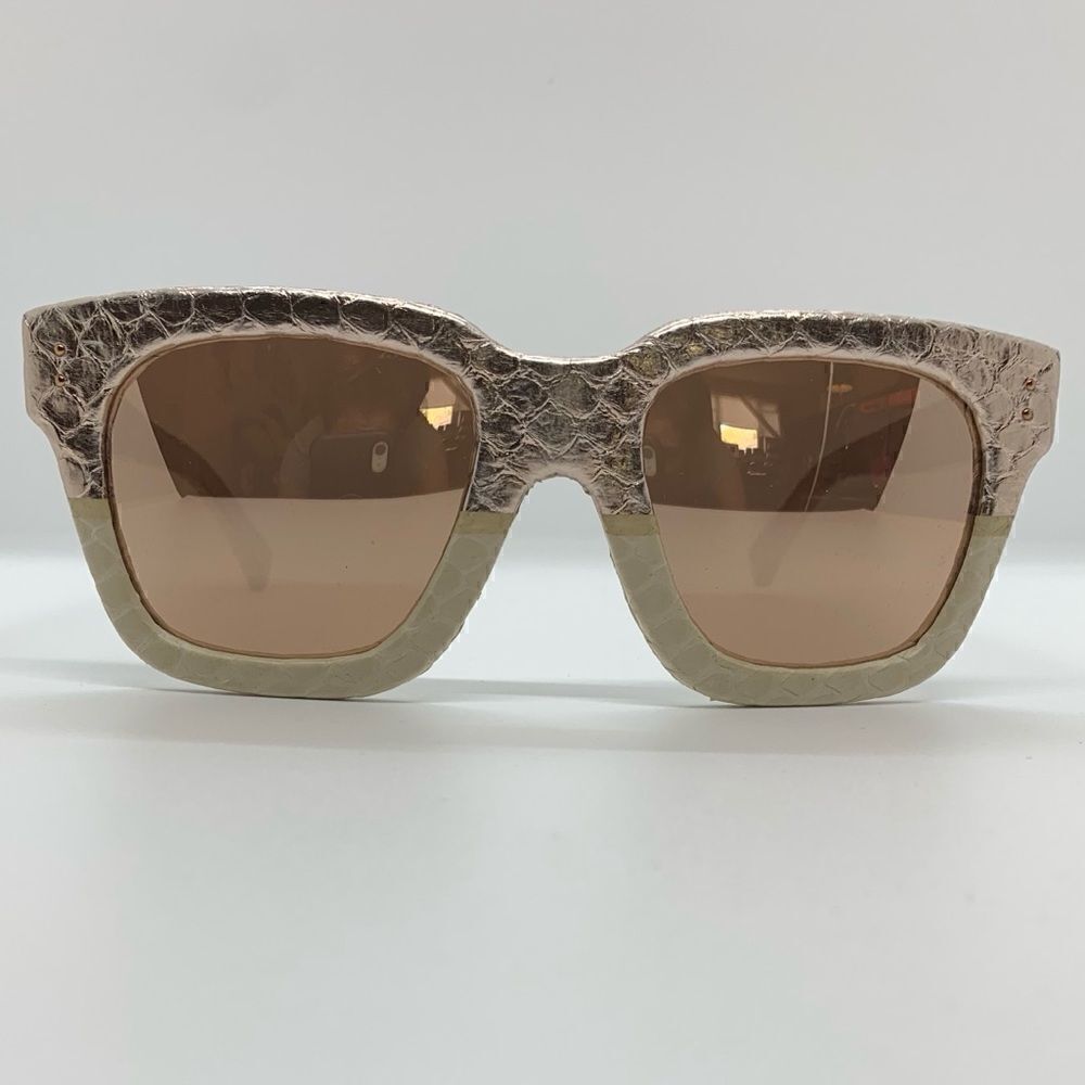 Linda Farrow Rose Gold Snakeskin 52mm Sunglasses